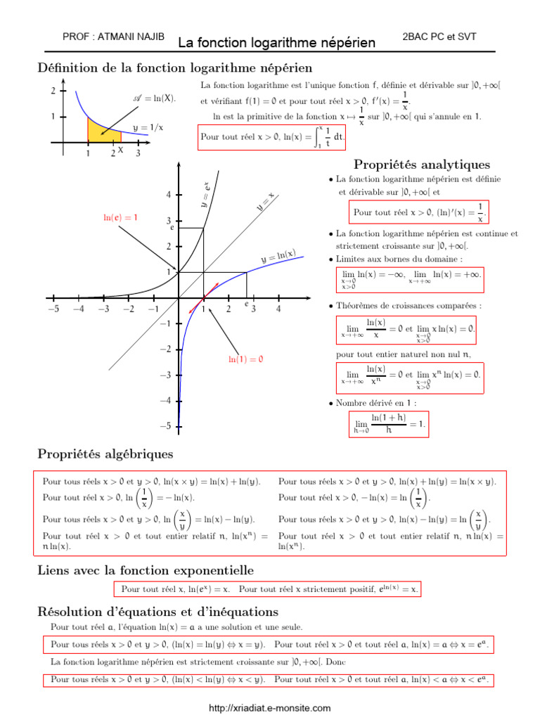 Comprendre le logarithme népérien | PDF | Limite (mathématiques ...