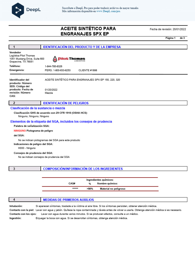Ficha de Seguridad: Drewplus Defoamer | PDF | Toxicidad | Combustión