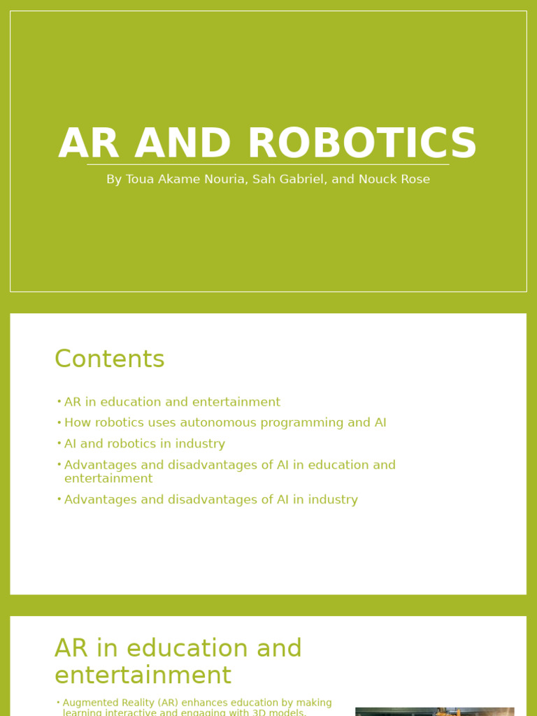AR and Robotics | PDF | Augmented Reality | Artificial Intelligence