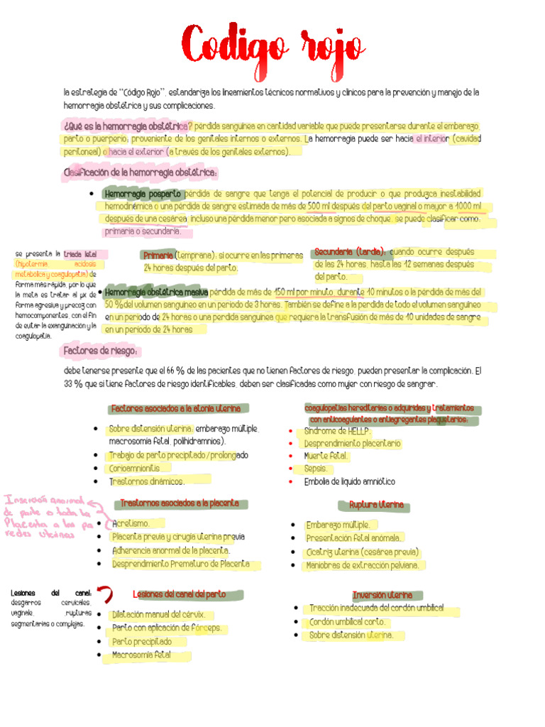 Estrategia Código Rojo: Hemorragia Obstétrica | PDF | Parto | El embarazo