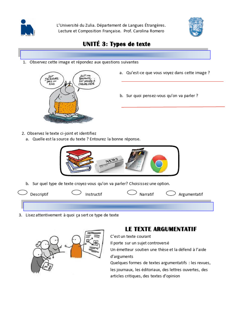 Lecture Française Unite 3 Texte Argumentatif | PDF