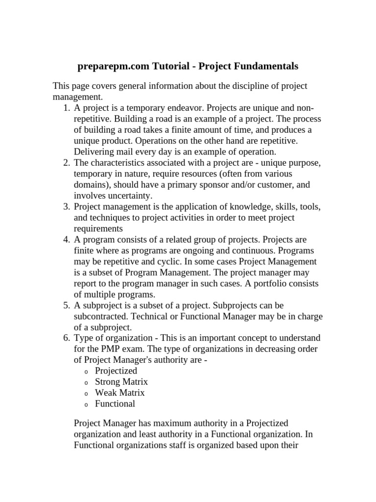 Project Management Fundamentals Guide | PDF | Risk | Project Management