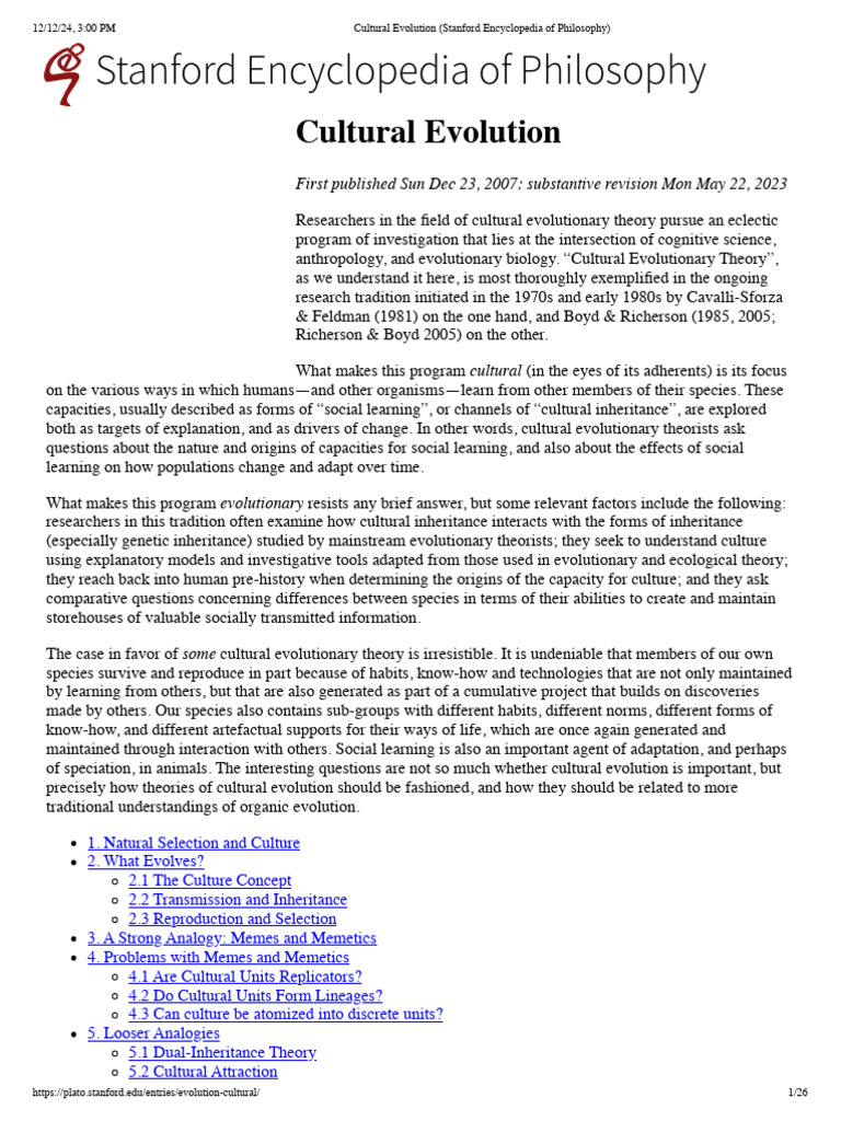 Cultural Evolution and Social Learning | PDF | Meme | Evolution