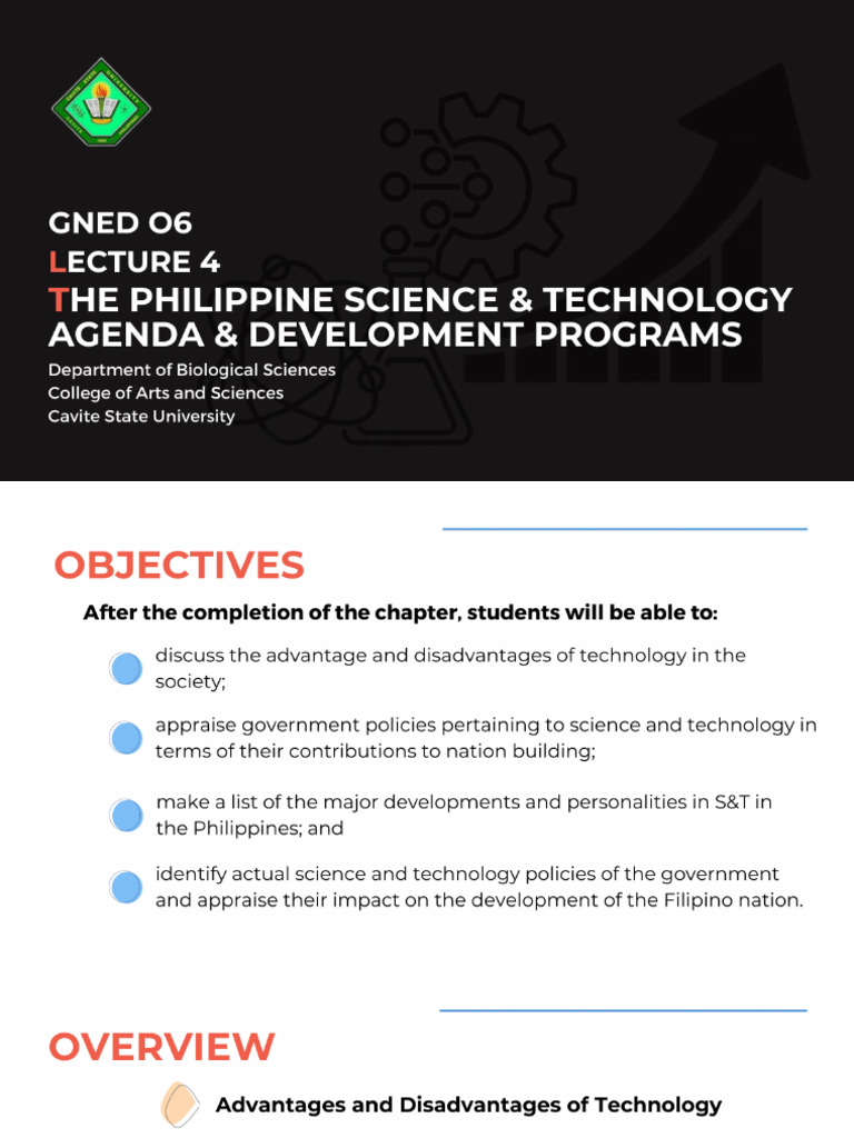LECTURE 4 The Philippine Science Technology Agenda Development Programs ...