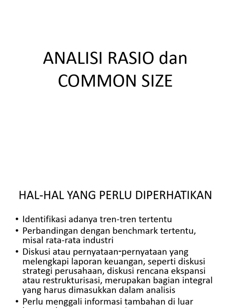 Anlisi Rasio Dan Common Size | PDF