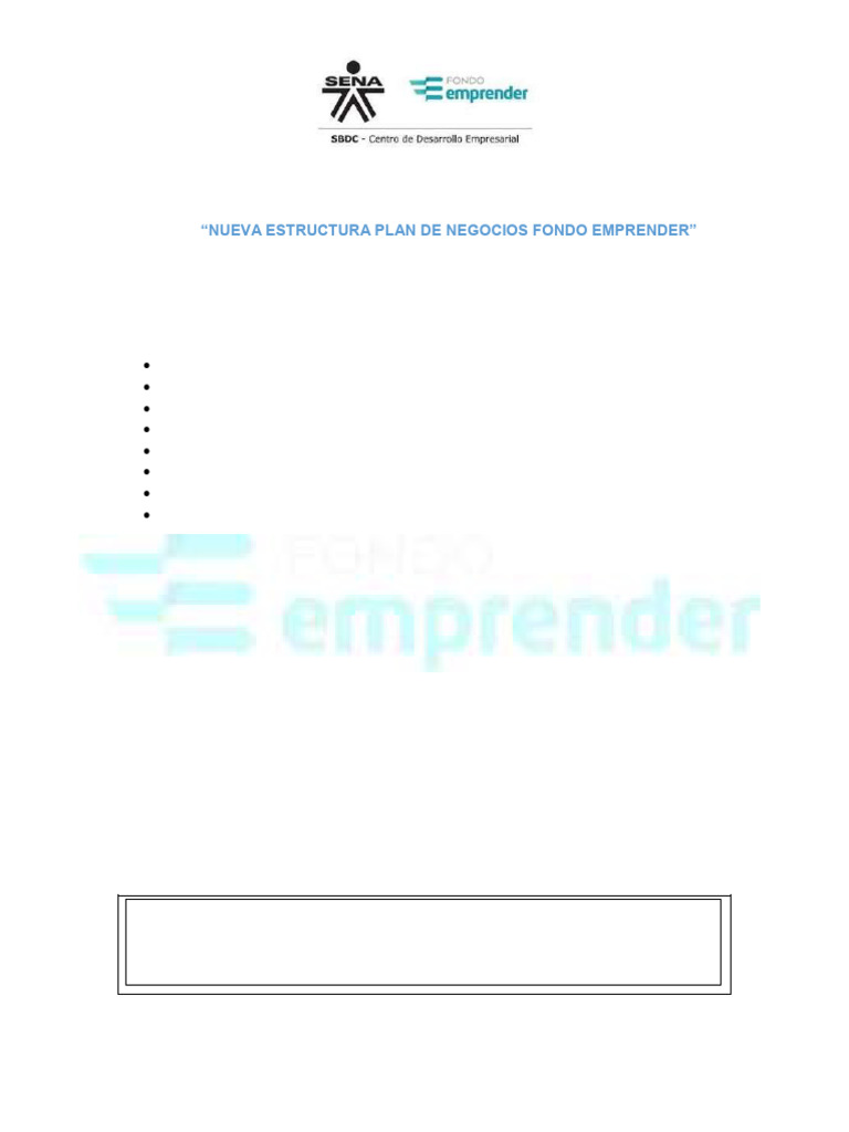 Guía para Plan de Negocios SEV | PDF | Iniciativa empresarial | Plan de ...