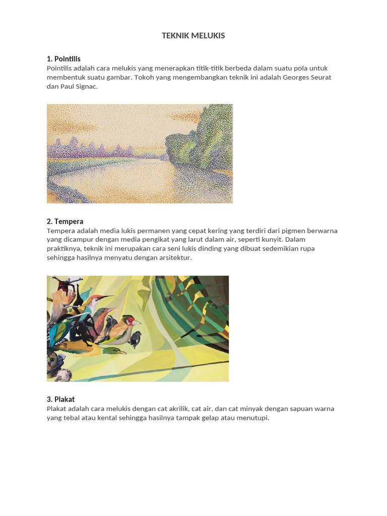 Teknik Melukis: Jenis dan Metode | PDF