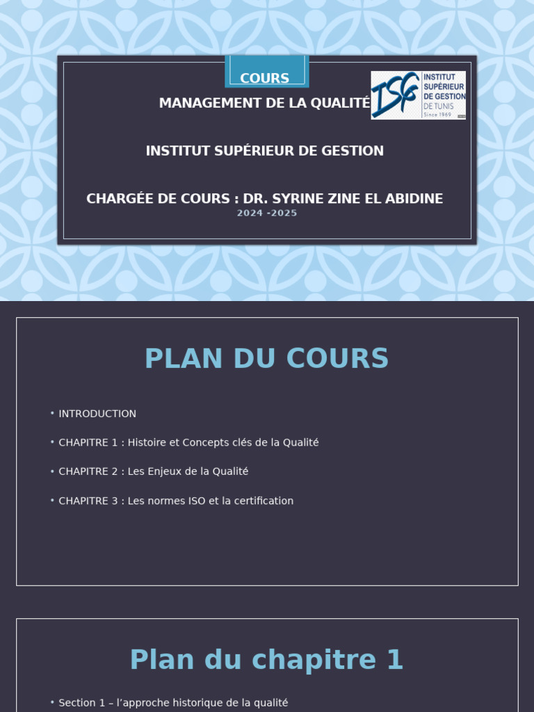 Management de la Qualité : Concepts et Enjeux | PDF | Management de la ...