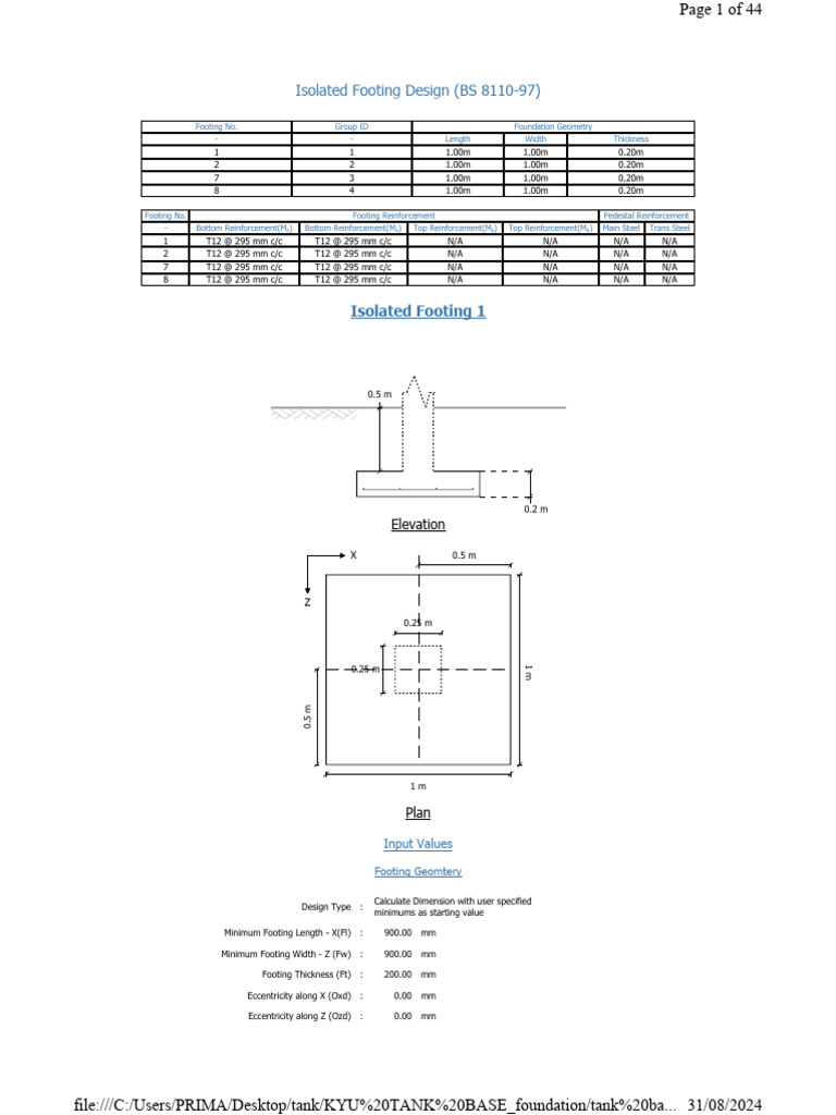 Isolated Footing Design Guide BS 8110 | PDF | Mechanical Engineering ...