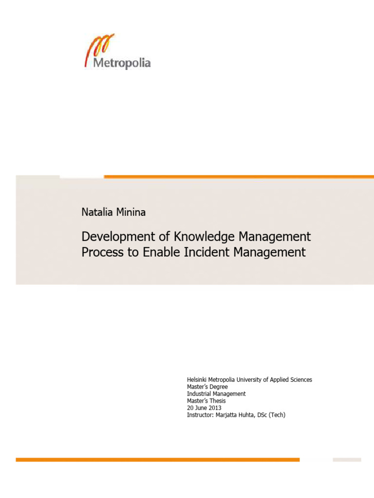 Development of Knowledge Management Process To Enable Incident ...