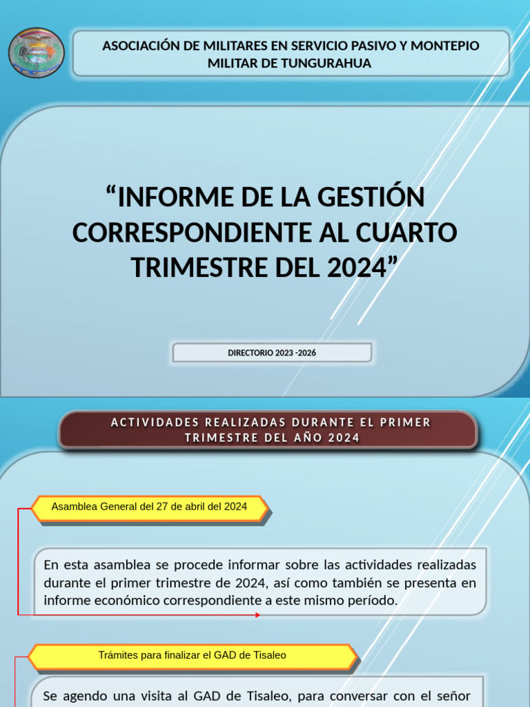 Informe - Gestion - Administrativa - Cuarto Trimestre 2024 | PDF ...