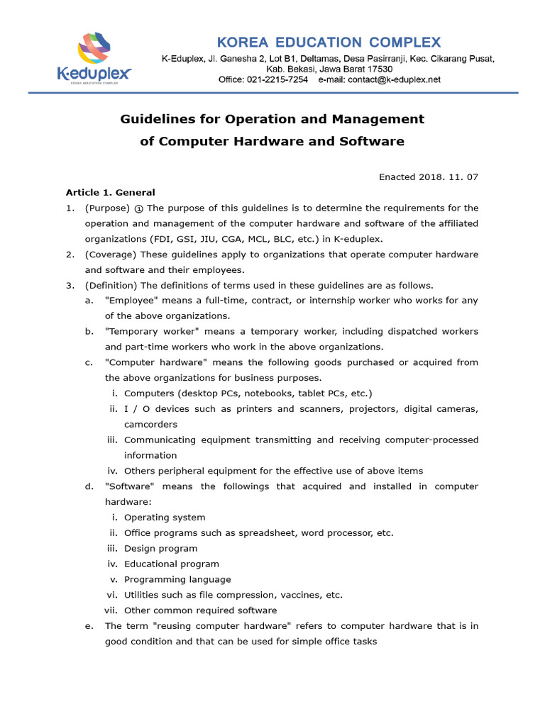 POLICY-KEC-ITS - Guidelines For Operation and Management of IT Asset ...
