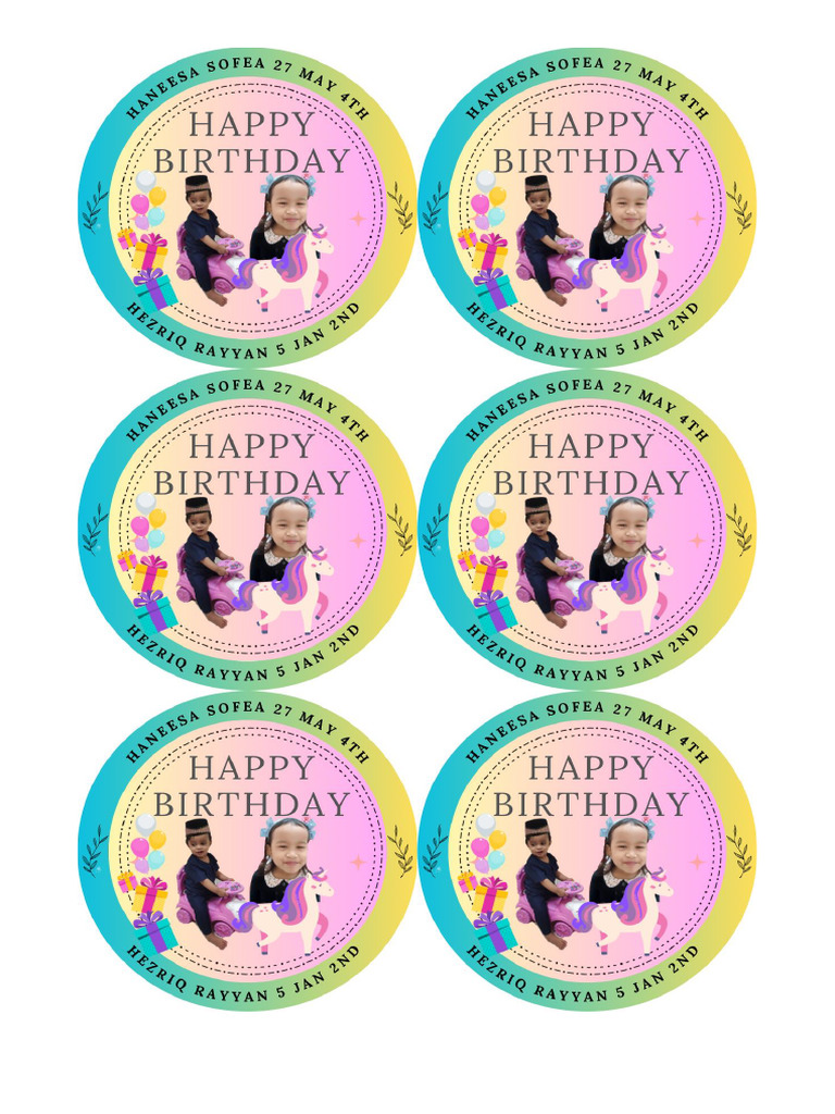 Birthday Sticker | PDF