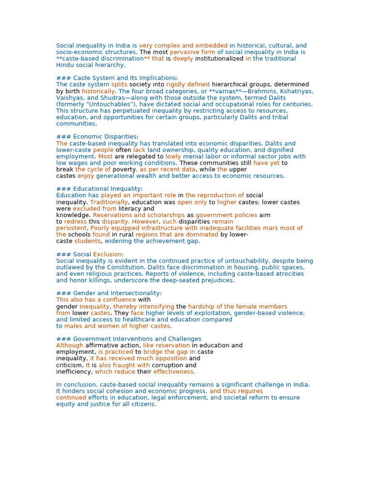 Caste-Based Social Inequality in India | PDF | Innovation | Literacy