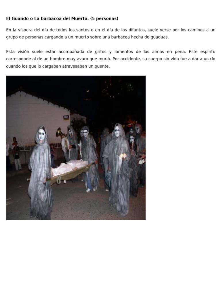 Leyendas Colombianas: El Guando y Brujas | PDF | Criaturas legendarias