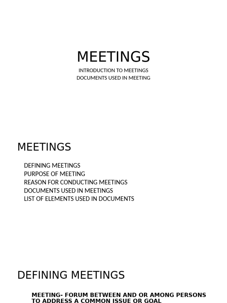 Meeting Introduction and Agenda Overview | PDF | Agenda (Meeting ...