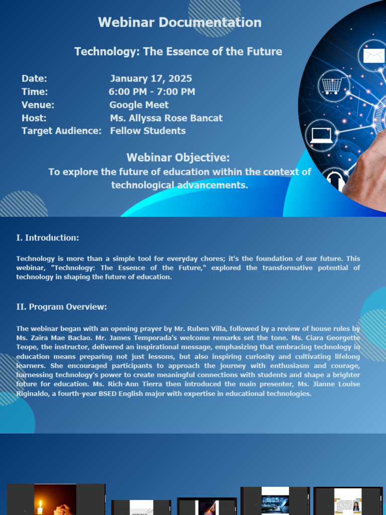 Webinar Documentation Technology The Essence of The Future Date January ...