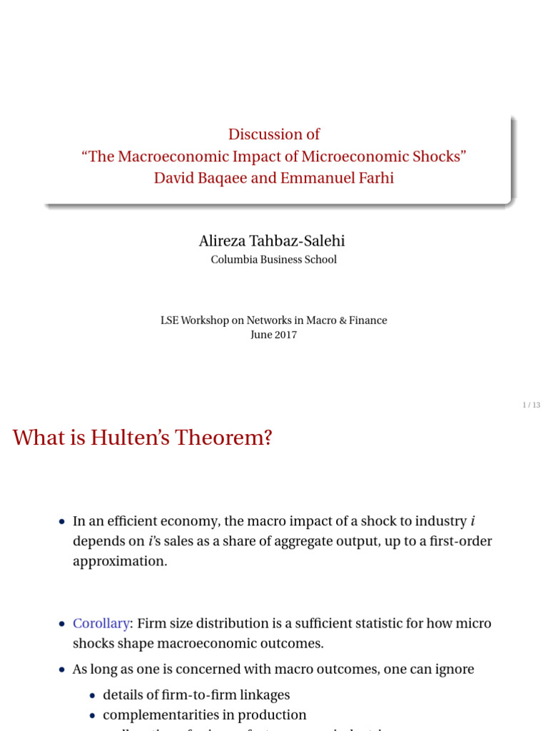 Macroeconomic Effects of Micro Shocks | PDF | Macroeconomics | Economics