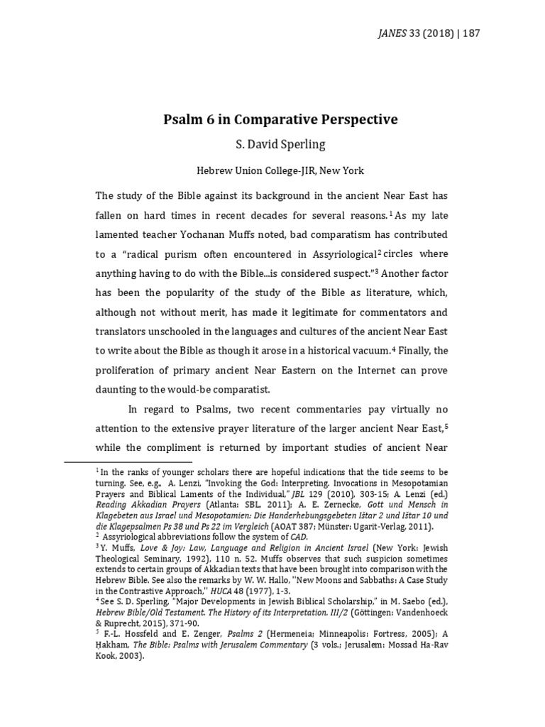 Comparative Analysis of Psalm 6 | PDF | Bible | Psalms