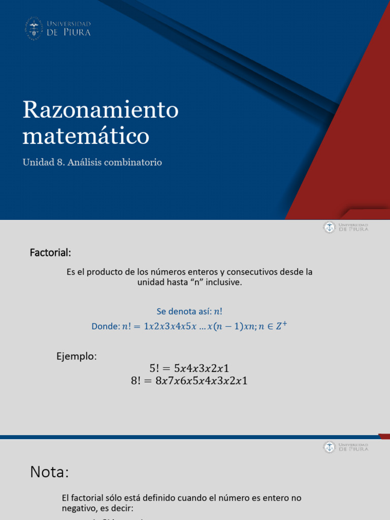 Análisis Combinatorio y Factoriales | PDF | Combinatoria | Permutación