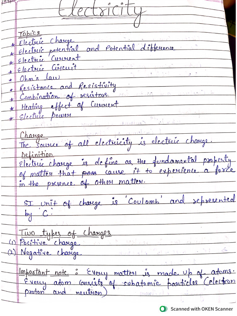 Class 10 Electricity | PDF