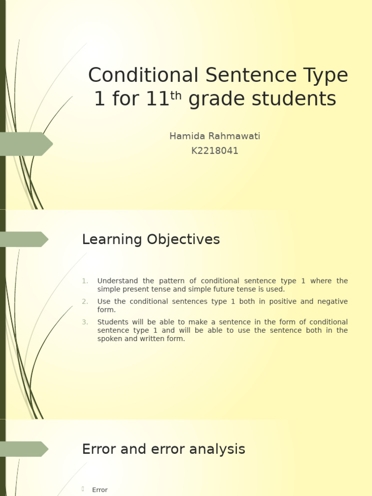 Understanding Conditional Sentences Type 1 | PDF | Behavior ...