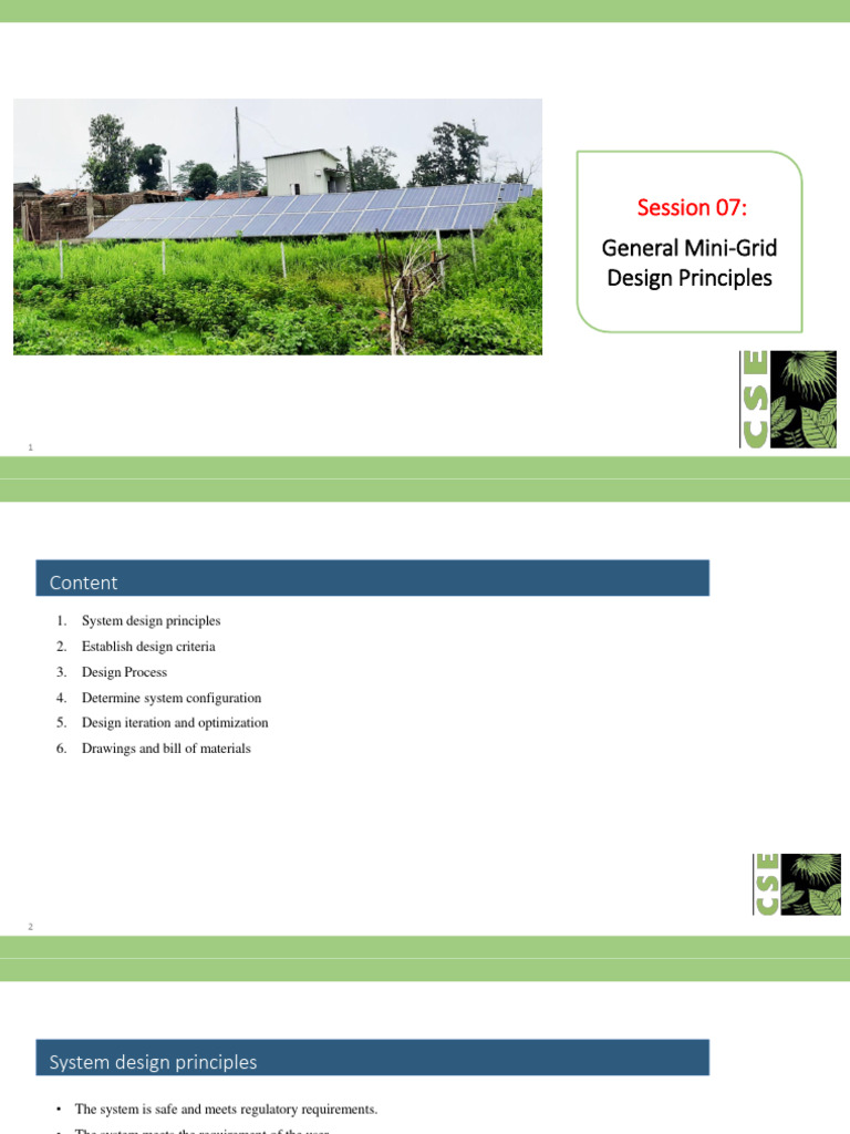 Mini-Grid Design Principles and Sizing | PDF | Photovoltaic System ...
