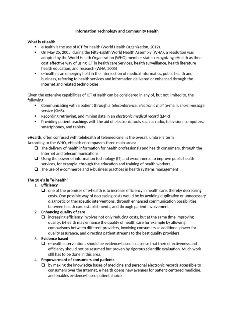 Final-term-4-eHealth- | PDF | Electronic Health Record | Health Care