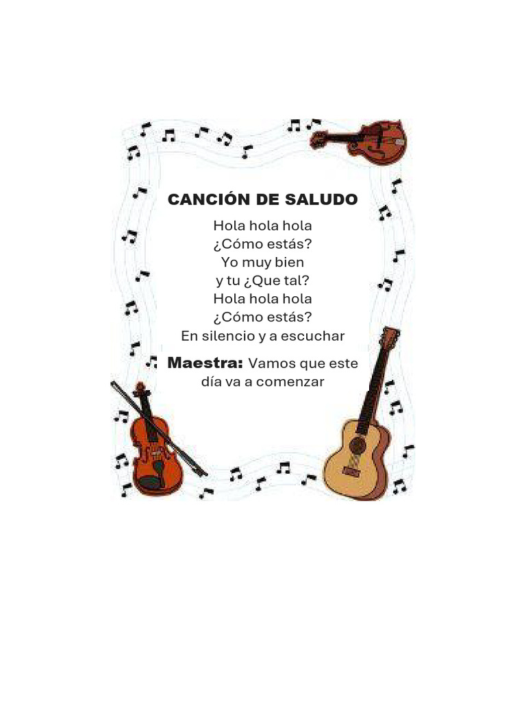 Canción de saludo para niños | PDF