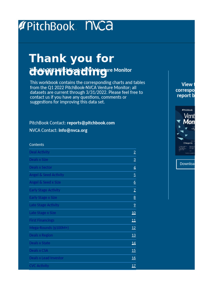 Q1_2022_PitchBook_NVCA_Venture_Monitor_Summary_XLS | PDF | Venture ...