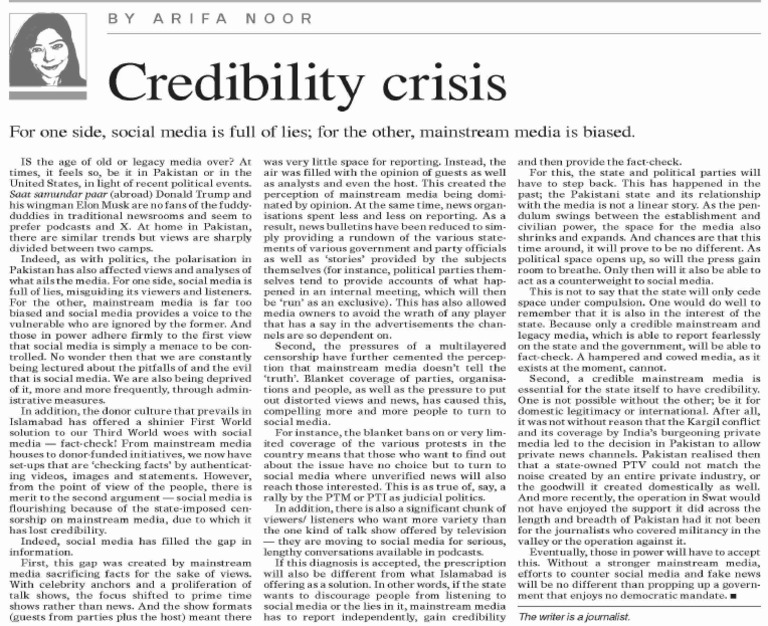 A Credibility Crisis PDF