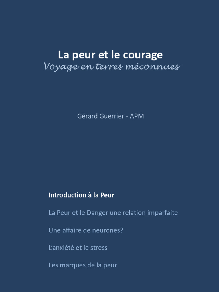 Comprendre la peur et le courage | PDF | Peur | Amygdale (cerveau)