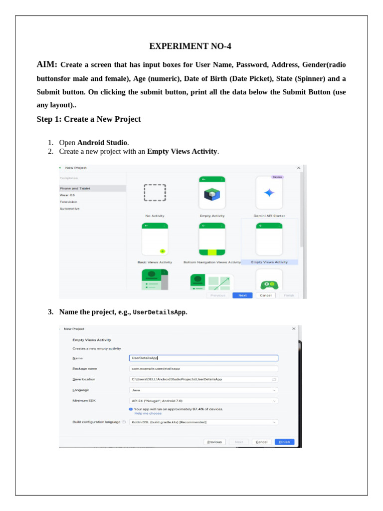 ex-4 | PDF | Android (Operating System) | Mobile App