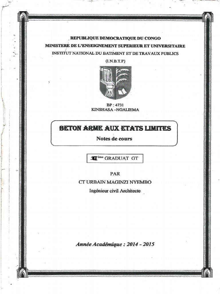 Cours Beton Arme Gt2 1 Pdf