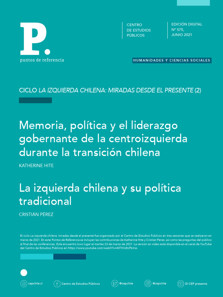 Izquierda Chilena: Memoria y Transición | PDF | Augusto Pinochet | Chile