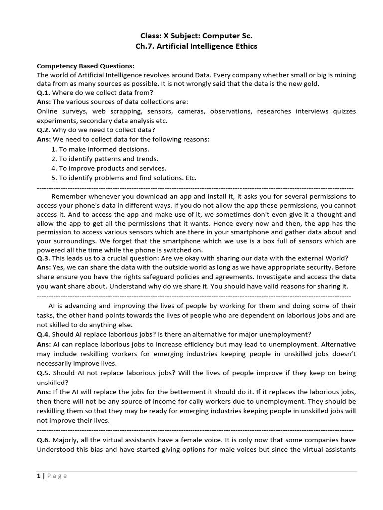 AI Ethics: Data Use and Responsibility | PDF | Artificial Intelligence ...