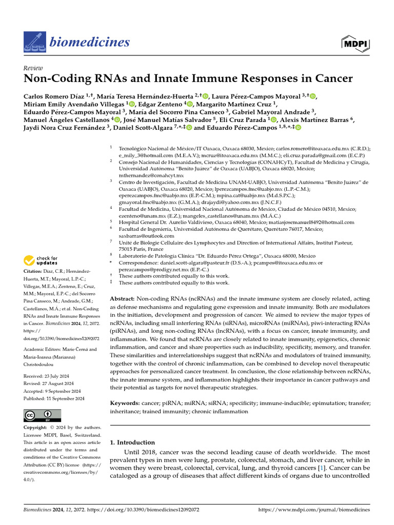 Biomedicines 12 02072 | PDF | Rna Interference | Micro Rna