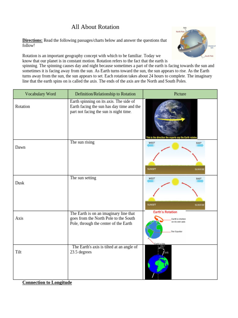 Understanding Earth's Rotation and Timezones | PDF | Rotation | Earth