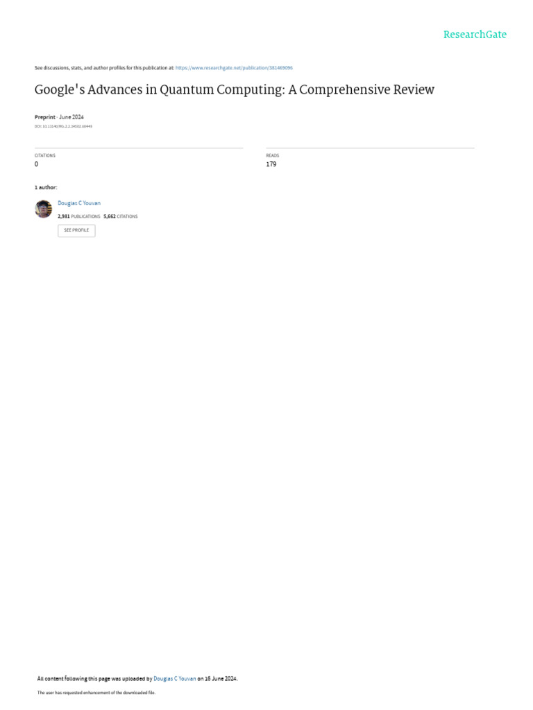 Google's Advances in Quantum Computing: A Comprehensive Review | PDF ...