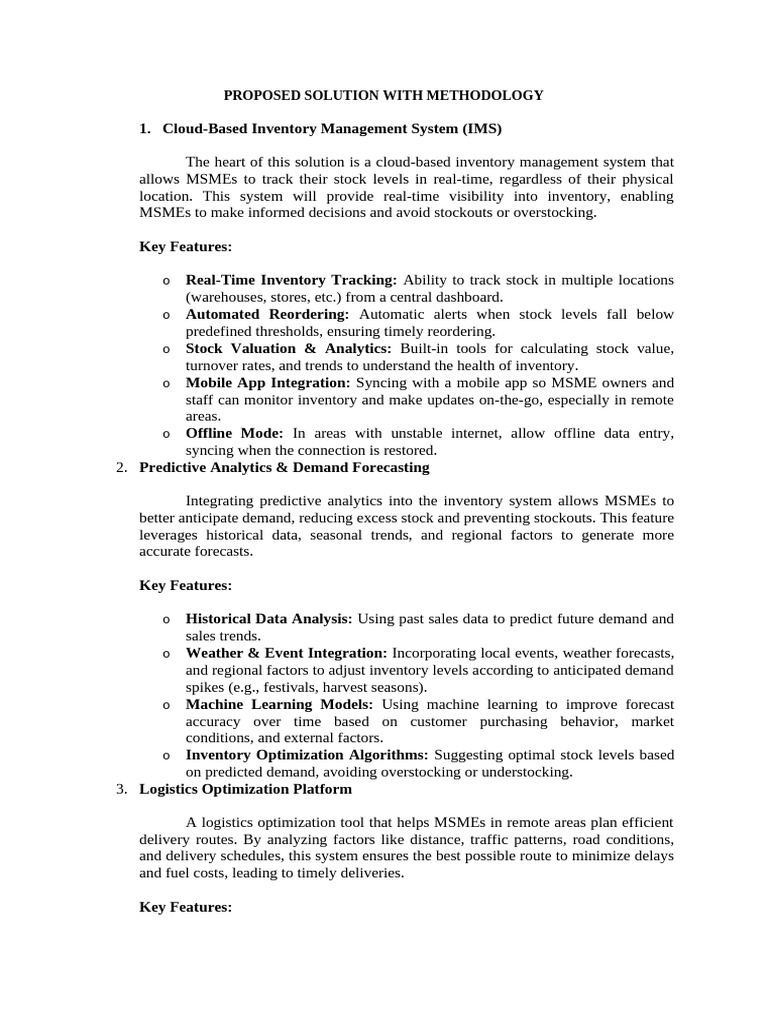 Cloud Inventory Solution for MSMEs | PDF | Inventory | Forecasting
