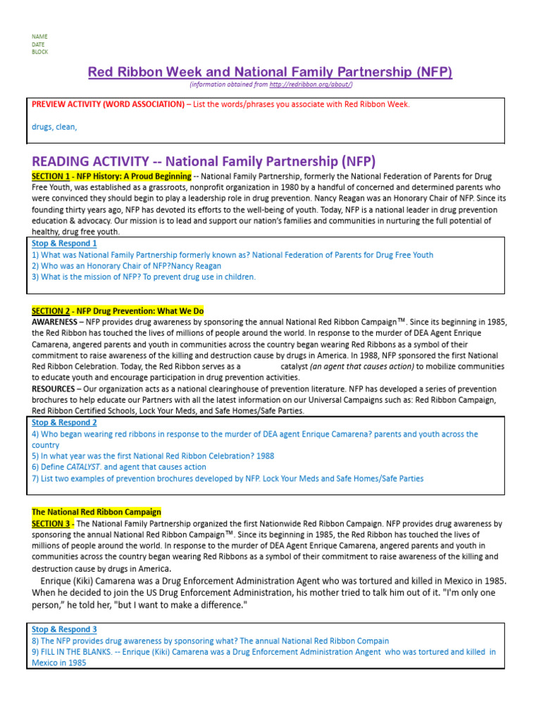 History of Red Ribbon Week | PDF