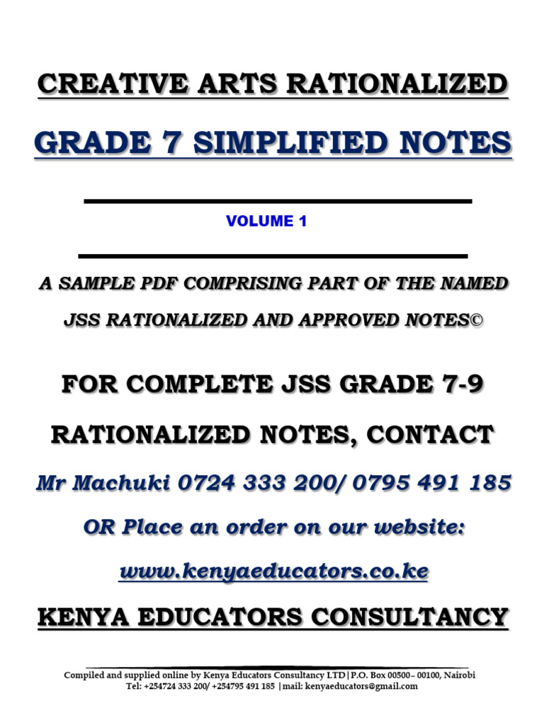 Grade 7 Creative Arts Simplified Notes | PDF | Dances | The Arts