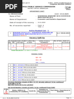 Rotation Chart - Kerala Public Service Commission, Government of Kerala ...