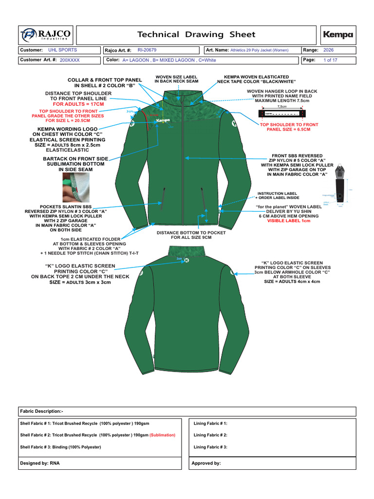 RI-20679 Athletics 29 Poly Jacket Women | PDF | Seam (Sewing) | Basic ...