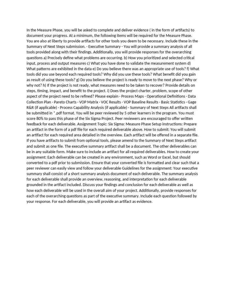 Measure Phase | PDF | Peer Review