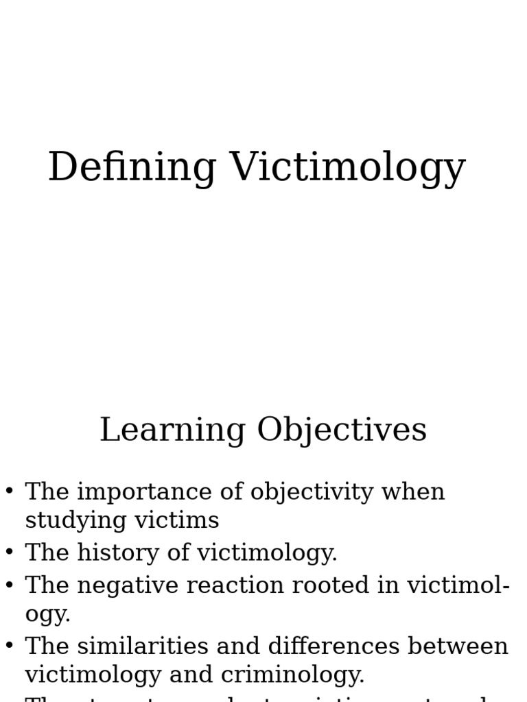 Understanding Victimology: Key Concepts | PDF | Victimology | Crimes