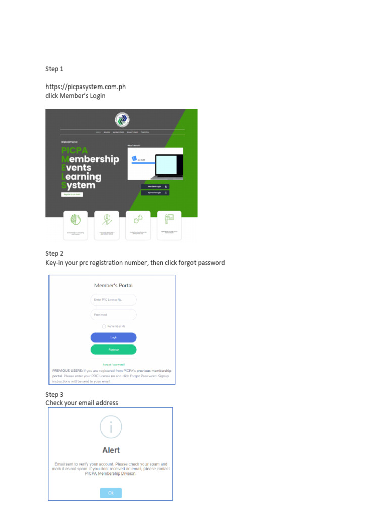 PRC Member Login Password Reset Guide | PDF