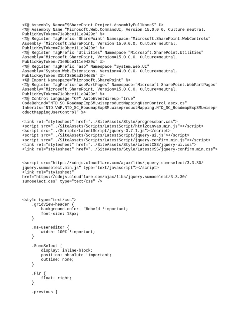 SharePoint User Control for Product Mapping | PDF