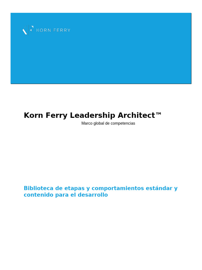 KFLA Marco Global de Competencias Korn Ferry Español OK | PDF ...