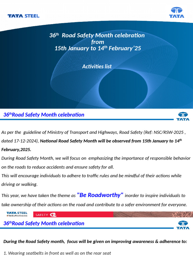 36th National Road Safety Month 2025 | PDF | Road Traffic Safety | Traffic